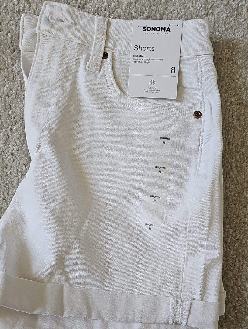 NWT Sonoma white jean shorts